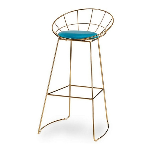 Stool Blue Golden Polyester Iron (51 x 94 x 52 cm)