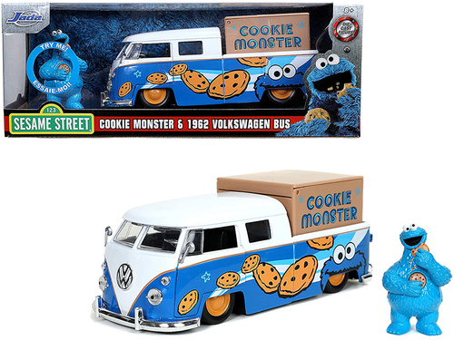 1962 Volkswagen Pickup Bus with Cookie Monster Diecast Figurine with