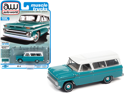 1965 Chevrolet Suburban Light Green with White Top \Muscle Trucks\"