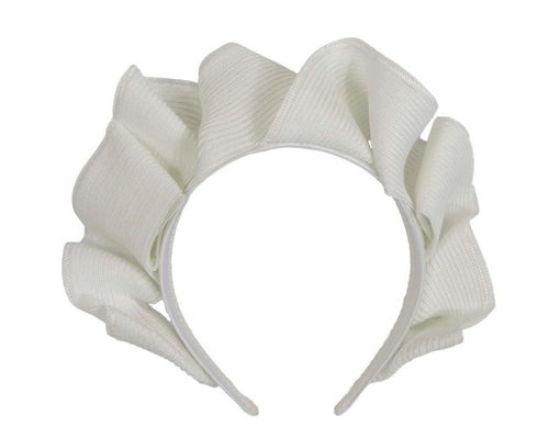 Large white crown racing fascinator