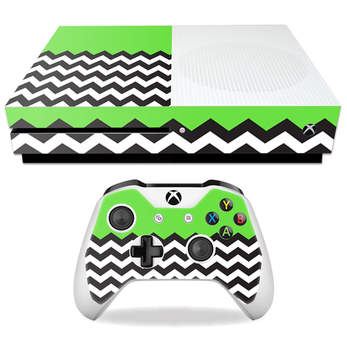 Mightyskins MIXBONES-Lime Chevron Skin Decal Wrap for Microsoft Xbox O