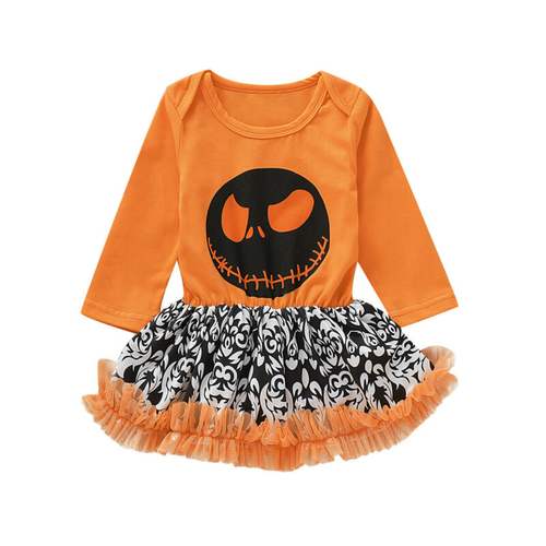 Novelty Newborn Baby Girl Halloween Dress Skull