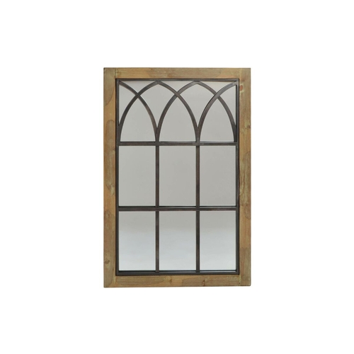 Wall mirror DKD Home Decor Brown Black Metal Birch Natural Window 60 x