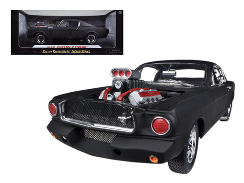 1965 Ford Shelby Mustang GT350R With Racing Engine Matt Black 1/18