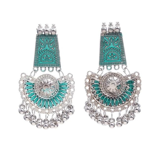 CE Alloy Oxidised Jewellery Jhumkas set,traditional Brass Silver
