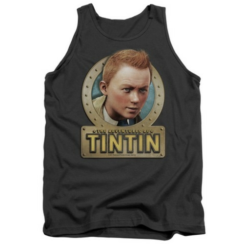 Trevco Tintin-Metal Adult Tank Top, Charcoal - 2X