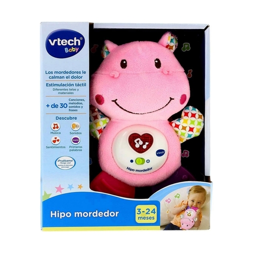 Teether for Babies Vtech Pink Hippopotamus Fluffy toy