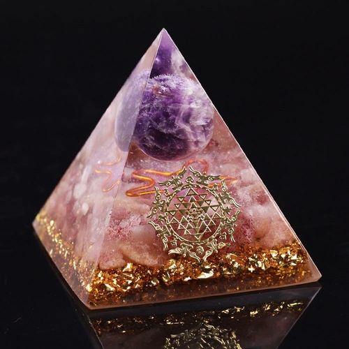 Orgone Pyramid Energy Chakra Reiki Meditaiton Ornaments Strawberry