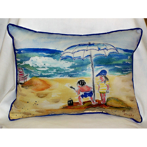 Betsy Drake HJ739 Boy at Beach Art Only Pillow 15"x22"