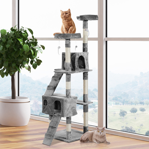 PawHut Modern Cat Tree 67" Multi-Level Cat Scratching Tree Kitty