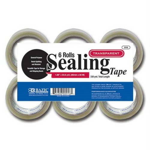 Bazic 916 1.88" X 54.6 Yards Clear Packing Tape (6/pack) Case