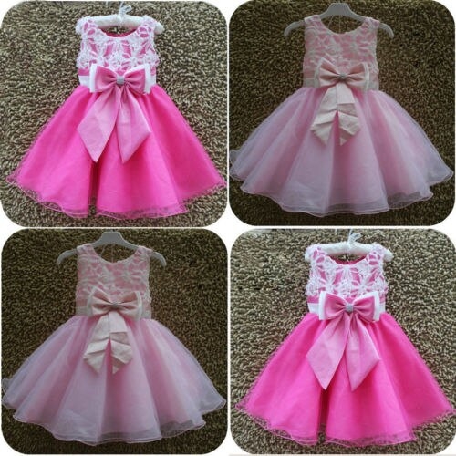 Baby Kids Girls Bridesmaid Party Sleeveless Rose