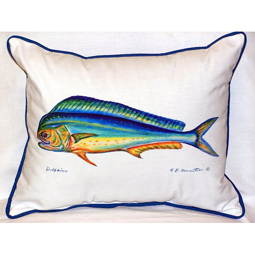 Betsy Drake HJ010 Dolphin Large Indoor-Outdoor Pillow 16 in. x 20 in.