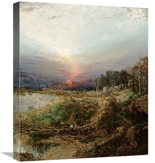 Global Gallery GCS-268549-22-142 22 in. Sunset on the Maine Coast Art 