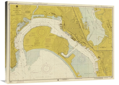 Global Gallery GCS-450548-40-142 40 in. Nautical Chart - San Diego Bay