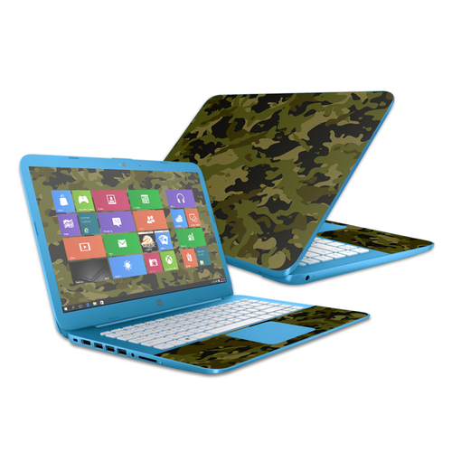 MightySkins HPSTRM142-Green Camouflage Skin Decal Wrap for 14 in. HP S