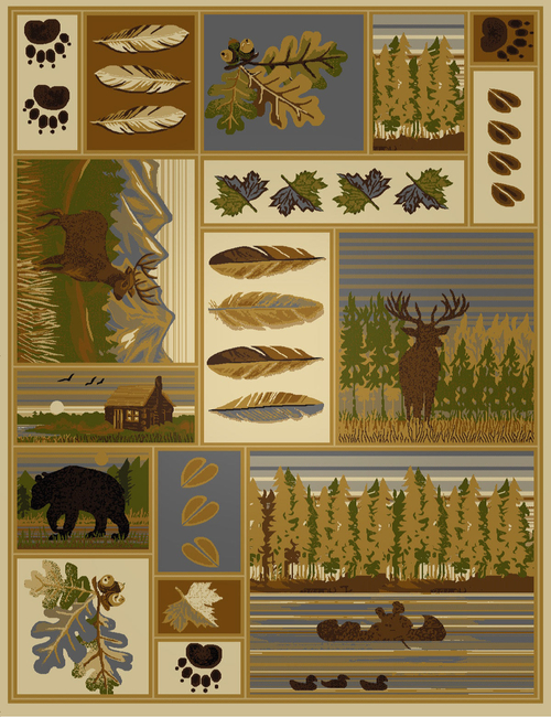 Woodland GC_RST5101 Multi 7 ft. 10 in. x 10 ft. 3 in. Lodge Area Rug