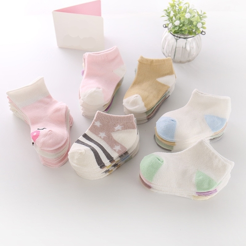5Pair/Lot Cotton Soft Baby Socks Newborn Candy