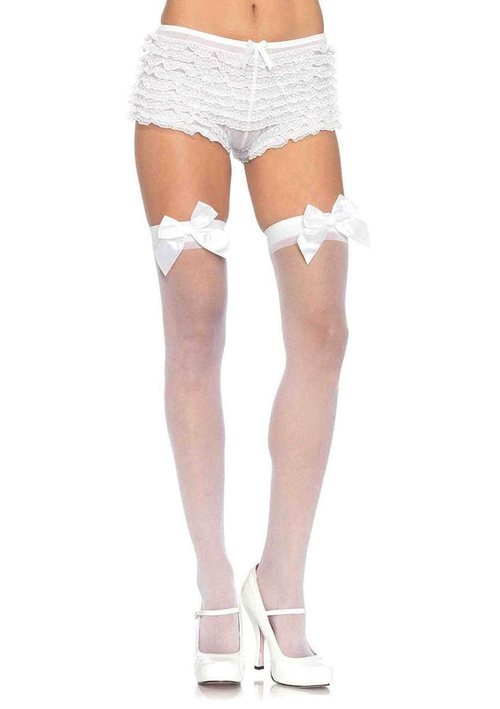 Sheer Thigh Highs - One Size - White