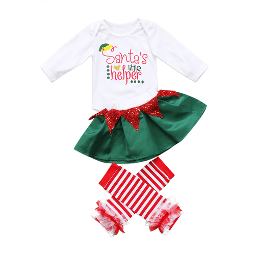 Super Cute Baby Girl Xmas 3pcs Clothing Set