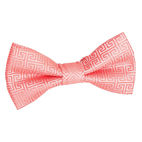Greek Key Pre-Tied Bow Tie - Boys - Coral