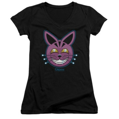 Trevco Grimm-Retchid Kat Junior V-Neck Tee, Black - XL