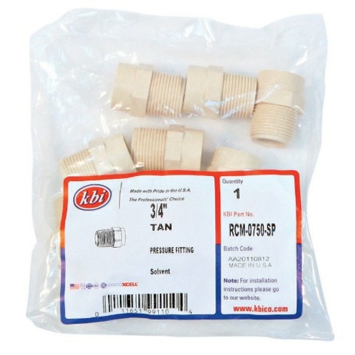 Kbi RCM-0750-SP CPVC Male Adapter  0.75 in.  Bg-10