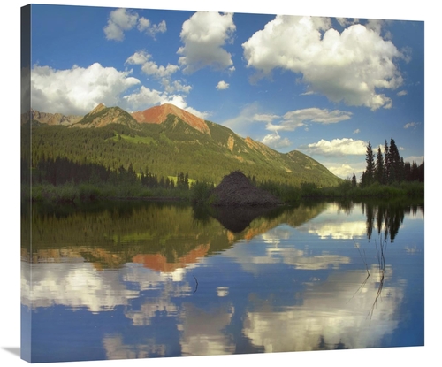 Global Gallery GCS-396684-36-142 36 in. Avery Peak Reflected in Beaver