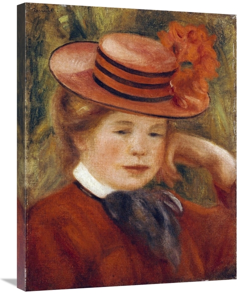 Global Gallery GCS-267111-30-142 30 in. A Young Girl with a Red Hat Ar