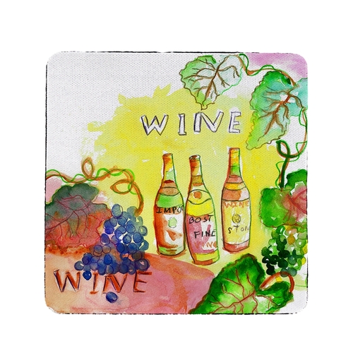 Betsy Drake CT078 Wine Bottles Coaster - Set of 4