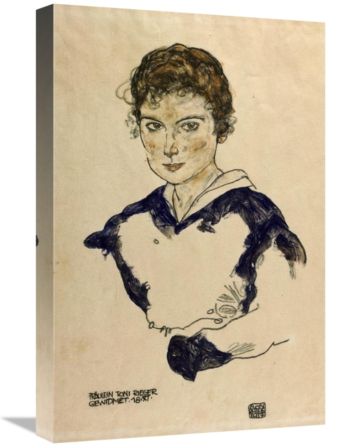 22 in. Portrait Fraulein Toni Rieger Art Print - Egon Schiele