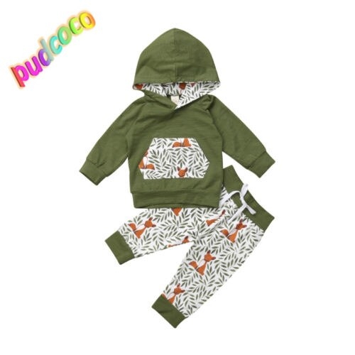 Newborn Kids Baby Girl Boy Floral Fox Hooded