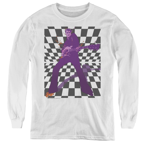 Elvis Presley & Lets Rock Youth Long Sleeve T-Shirt, White - Mediu