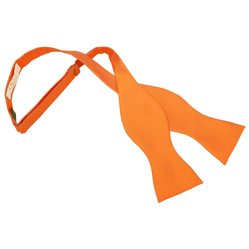 Solid Check Self-Tie Bow Tie - Celosia Orange