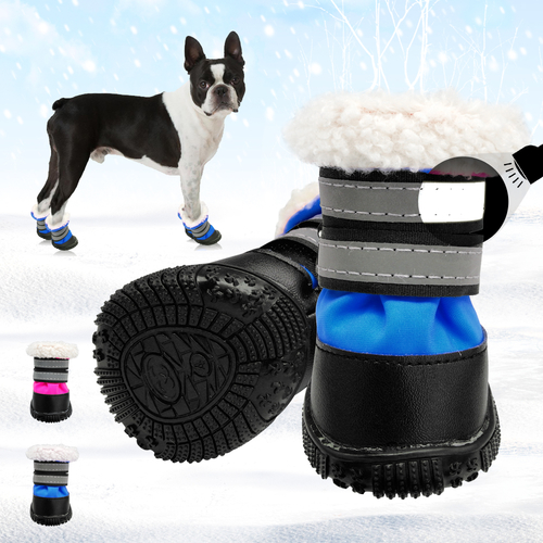 Winter Warm Dog Shoes Non slip Cotton Reflective