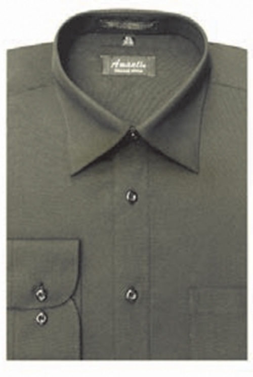Amanti CL1011-14 1-2x32-33 Amanti Mens Wrinkle Free Charcoal Dress Shi