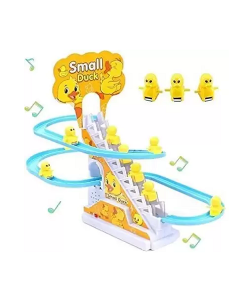 Ducks Climbing Toy Set Duck Roller Coaster with Flashing Lights &