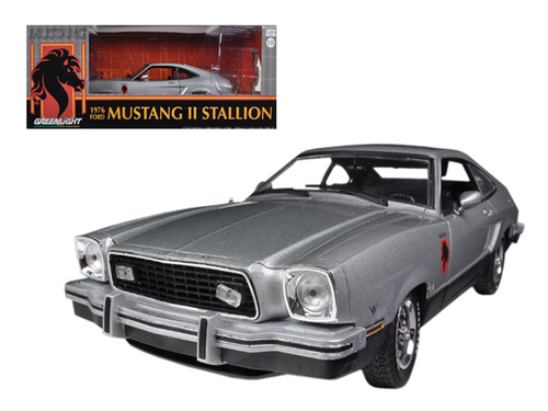 1976 Ford Mustang II Stallion Silver / Black 1/18 Diecast Car Model by