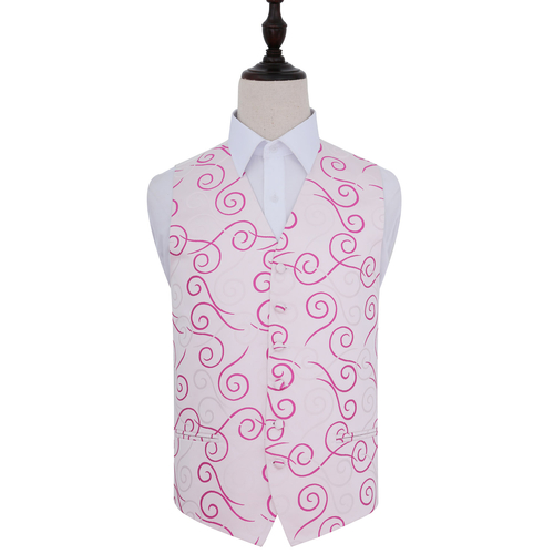 Scroll Waistcoat - Ivory & Hot Pink, 50'
