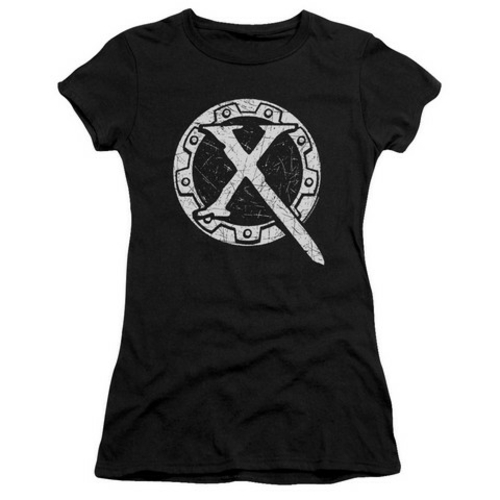 Xena-Sigil Short Sleeve Junior Sheer Tee, Black - XL