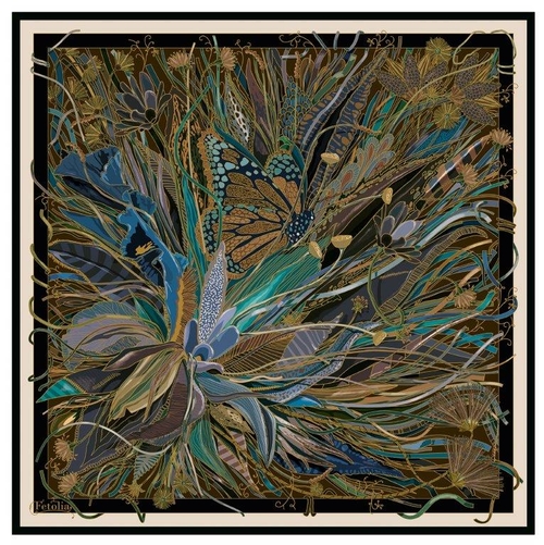 Medusa’s Flower - Turquoise - 100% Silk Scarf 