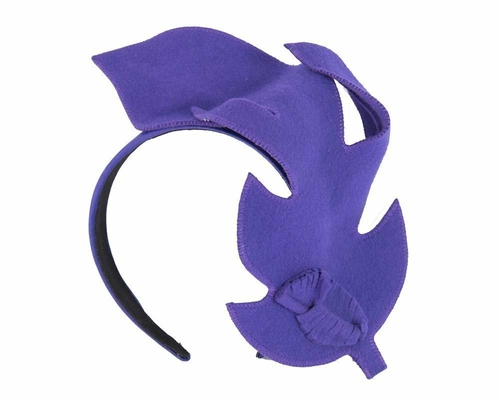 Unusual purple felt  fascinator for races  J293P