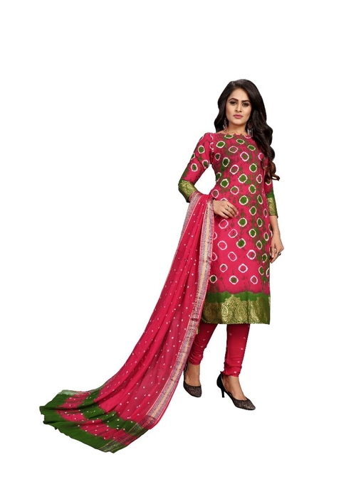 Generic Women's Cotton Salwar Material (Magenta,