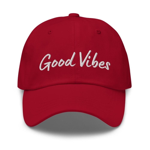 Embroidered Baseball Cap- Adjustable - Good Vibes