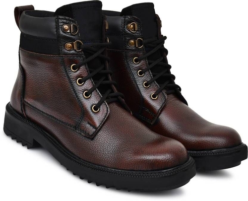 High Ankle Genuine Leather Casual and Tactical Boots For Men (Size-8)