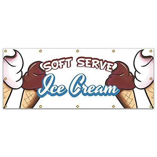 SignMission B-120 Soft Serve Ice Cream19 120 in. Concession Stand Food