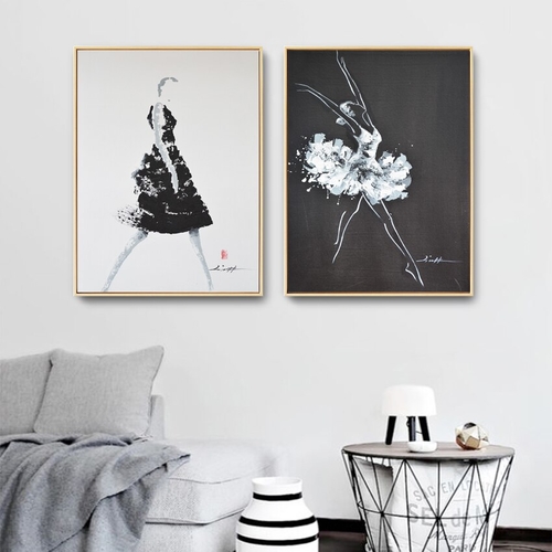 HD Decorative Wall Art Black And White Dancer