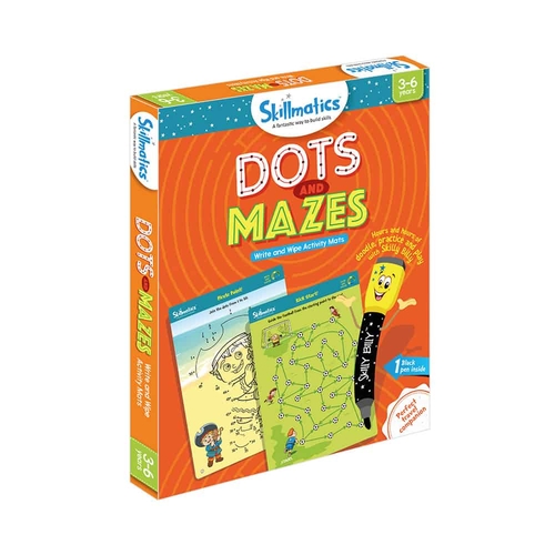 Skillmatics Dots and Mazes - Repeatable Write and Wipe Educational