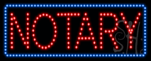 Everything Neon L100-9260 Notary Animated LED Sign 13" Tall x 32&
