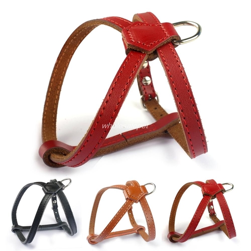 Leather Small Dog Cat Harness Puppy Harnesses Vest
